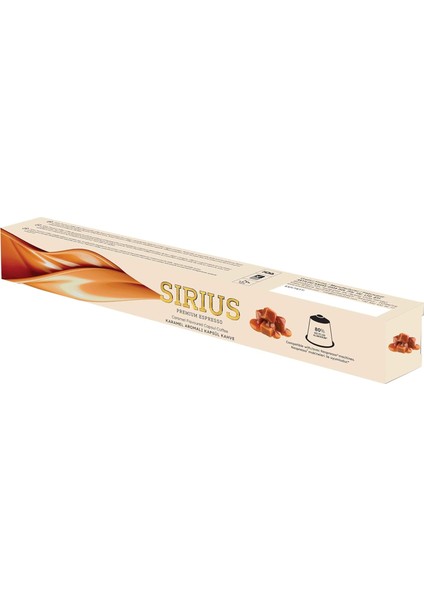 Sirius Premium Karamel Aromalı Kapsül Kahve (Nespresso Uyumlu) - 10 Adet