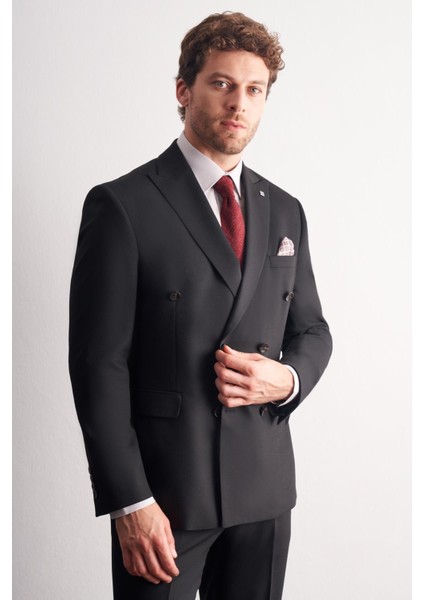 Siyah Kılıç Yaka Tam Astar 6 Drop Slim Fit Takım Elbise 1001255158 modelleri