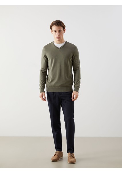 Yeni Sezon V Yaka Uzun Kollu Erkek Triko Kazak fiyatları