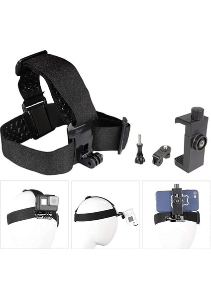Başa Monte Kamera Tutucu, Ayarlanabilir Naylon Kayışlı Çoğu Kafa Boyutuna Uygun, Bisiklet, Balıkçılık, Motosiklet ve Diğer Açık Hava Sporları Için Pov Telefon Tutucu fiyatları