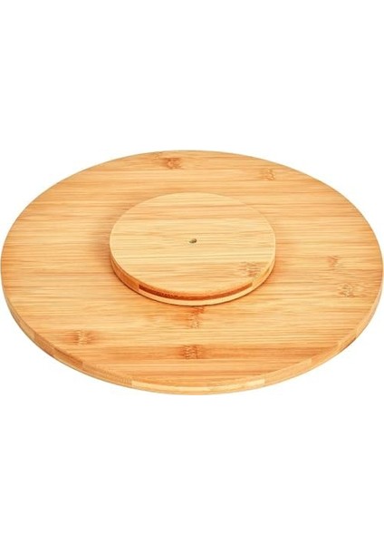 36CM Dönerli Bambu Yuvarlak Pizza ve Sunum Tepsisi, 360 Derece Dönebilen Kahvaltı Sunum, Pizza Sunum ve Börek Sunum Tepsisi fiyatları