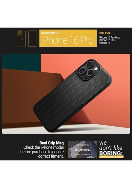 16 Pro Kılıf Grip Mag Hava Kanalı Teknolojisi™ Askeri Sınıf Koruma Braided Dokulu Yüzey Kapak - ACS08179 fiyatları