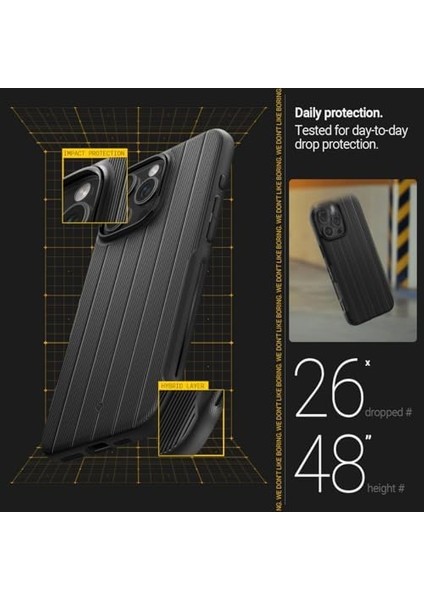 16 Pro Kılıf Grip Mag Hava Kanalı Teknolojisi™ Askeri Sınıf Koruma Braided Dokulu Yüzey Kapak - ACS08179 modelleri