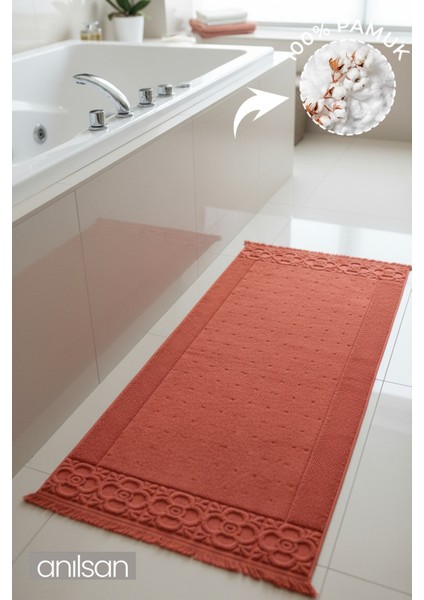 Fesun Kiremit Ayak Havlusu - 60x130Cm, 690Gr, %100 Pamuk, Spa Ve Otel Banyo Paspası, Günlük Kullanıma Uygun indirimleri