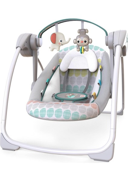 Starts Bebek Salıncağı, Uyarlanabilir Hız, Kumaş Oyuncaklar, Müzik, Oyuncak Barı, 0-9 Ay 3-9 kg (Tuhaf Vahşi) ile Portatif Otomatik 6 Vitesli