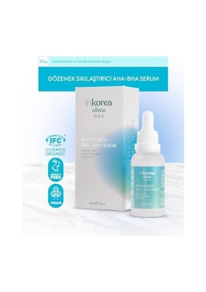 Inkorea Gözenek Sıkılaştırıcı Aha + Bha Serum - Tight Pores Aha + Bha Serum fiyatları