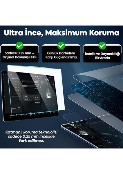 Model 3 / Model Y Araçlar ile Tam Uyumlu Kolay Kurulum Parlak Ekran Koruyucu modelleri
