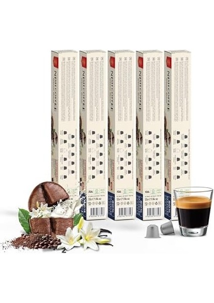 Nish Kahve Vanilya Aromalı Kapsül Kahve 5'li Set 50 Adet