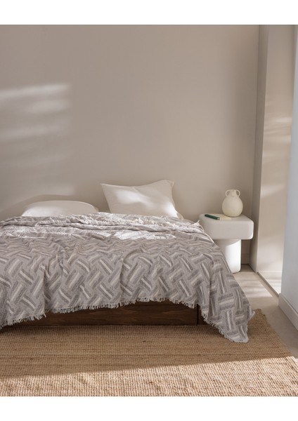 Kylian Çift Kişilik %100 Pamuk Yatak Örtüsü - Bej