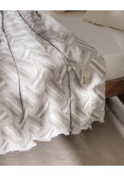 Kylian Çift Kişilik %100 Pamuk Yatak Örtüsü - Bej fırsatları