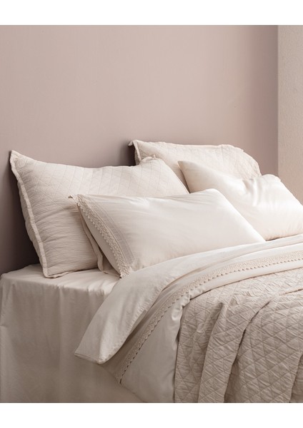 Maveray Çift Kişilik %100 Pamuk Yatak Örtüsü Seti - Ekru fiyatları