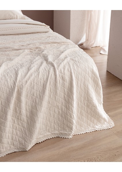 Maveray Çift Kişilik %100 Pamuk Yatak Örtüsü Seti - Ekru modelleri