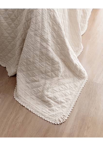 Maveray Çift Kişilik %100 Pamuk Yatak Örtüsü Seti - Ekru fırsatları