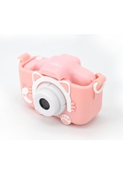 Xo XJ01 Mini Dijital Oyunlu Çocuk Kamerası – Ön/arka Kamera, 8x Zoom, 1080P Video, Oyunlu, Renkli Çerçeveli, Silikon Koruma (Pembe) modelleri