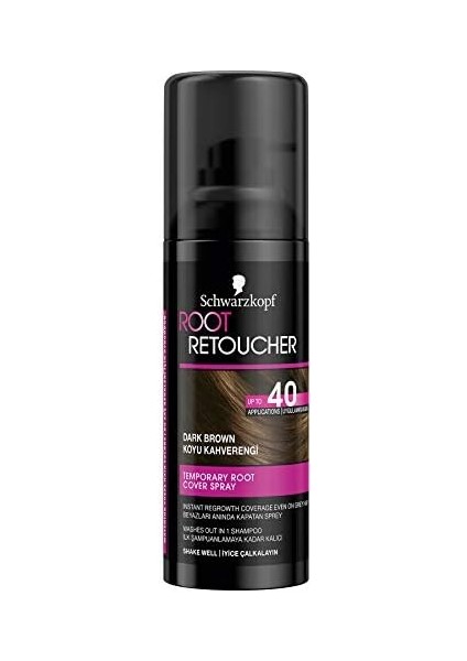 Schwarzkopf Root Retoucher Beyazları Anında Kapatan Sprey Boya Koyu Kahverengi 120 ml modelleri