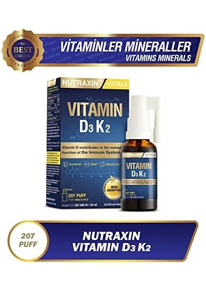 Nutraxin D3K2 Vitamin 30 ml fiyatları