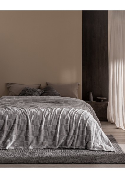 Vaporeux Tek Kişilik Welsoft Düz Battaniye - Gri