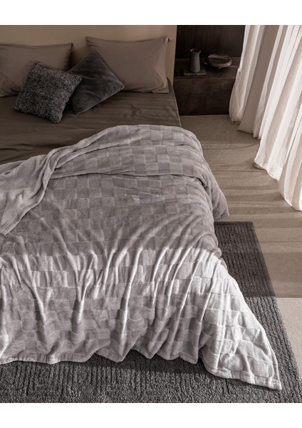 Vaporeux Tek Kişilik Welsoft Düz Battaniye - Gri modelleri