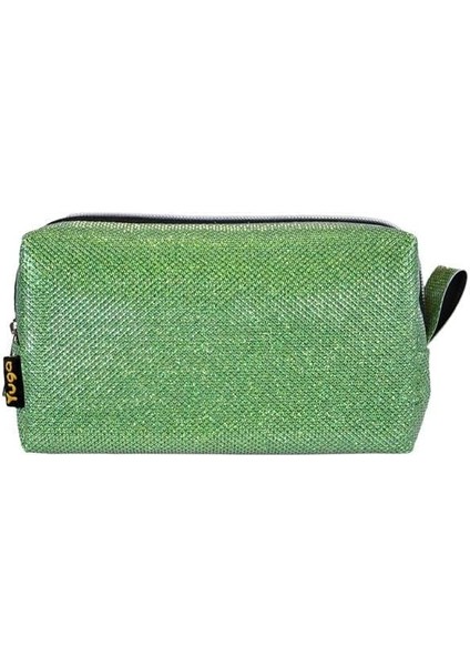 Yuga Makyaj Çantası Simli Su Yeşili