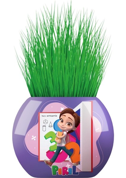 Pırıl Temalı Çim Adam 6'lı Set – Çocuklar Için Eğitici ve Bitki Yetiştirme Kiti