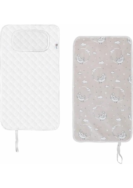 Baby'ness Çanta Boy Bebek Alt Açma Pedi, Sıvı Geçirmez, Leke Tutmaz, Aydede Desenli, Bej, 40X70CM