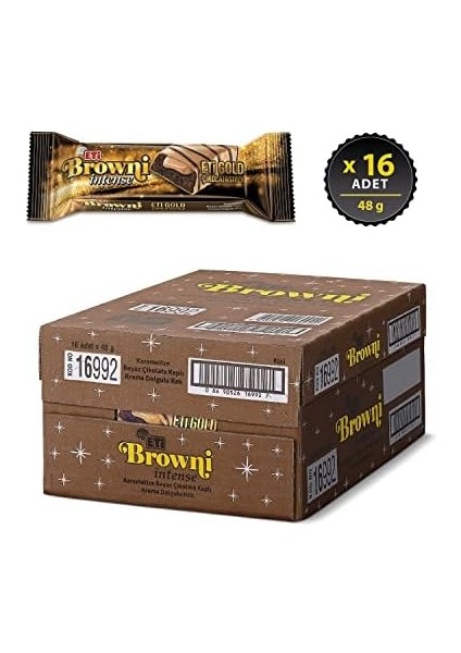 Eti Browni Intense Gold Çikolatalı Kek 48 G x 16 Adet