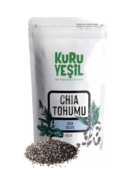 Kuru YEŞIL%100 Doğal Glutensiz Chia Tohumu - Yüksek Lif ve Protein Kaynağı Çiya Tohumu - Sindirimi Destekler, Smoothie, Yoğurt ve Salatalar Için Chia Tohumu - 150 gr modelleri