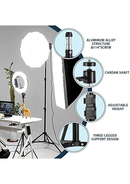 2 Paket Alüminyum Işık Fotoğrafçılığı Standı, Kılıflı, 7 Ayaklar Taşınabilir Fotoğraf Video Standı Speedlight, Flaş, Softbox, Şemsiye, Strobe Işık, Kamera Için fiyatları