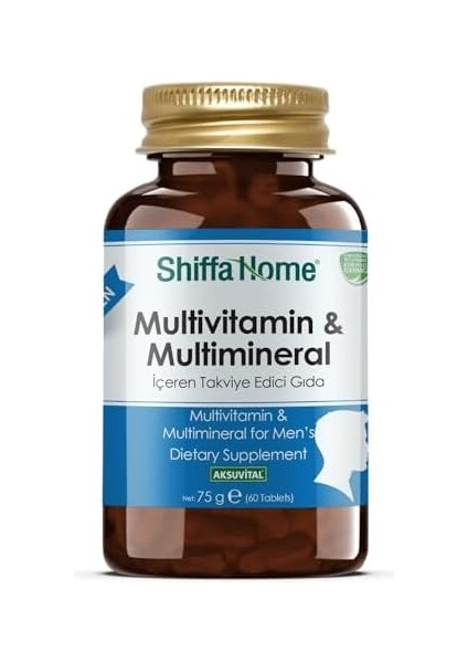 Shiffa Home Multivitamin Erkek 1260 Mg 60 Tablet | Cüce Palmiye ve Demir Dikeni Ekstreli | Günlük Vitamin & Mineral Desteği | Enerji, Bağışıklık, Kas ve Prostat Sağlığı Için
