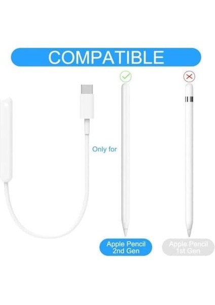 Pencil 2. Nesil Ile Uyumlu Masaüstü Manyetik Type-C Şarj Cihazı Beyaz 35CM Kablo Uzunluğu iPad Pencil ile Uyumlu Manyetik Şarj Kablosu fiyatları