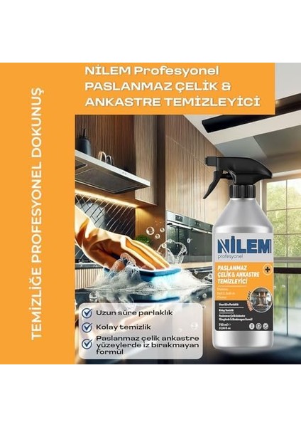 Nilem Profesyonel Paslanmaz Çelik ve Ankastre Temizleyici 750 ml modelleri