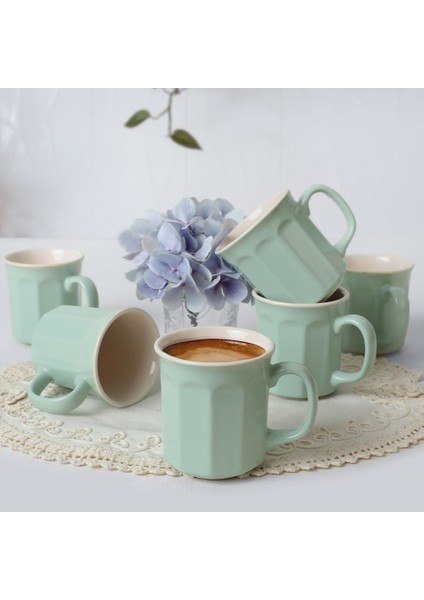 Yeşil/krem Kupa 9 cm 6 Adet 307/030