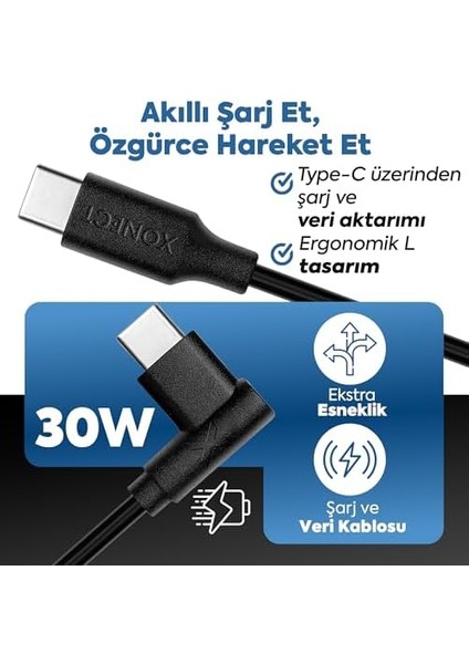 Type-C To Type-C ile Uyumlu ve ile Uyumlu Hızlı Şarj ve Data Kablosu 40 cm L Tipi Gaming Hasır Örgülü (Kırmızı) modelleri