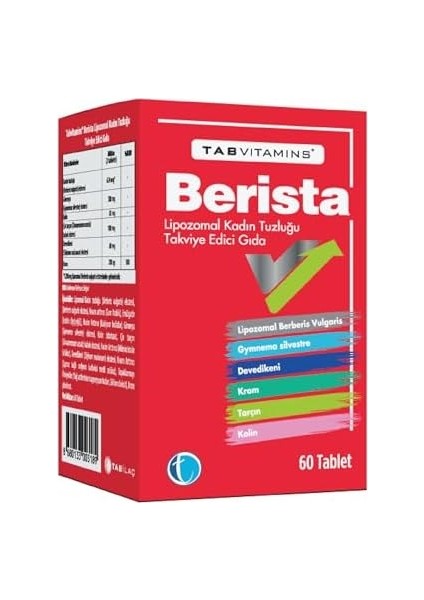 Tabvıtamıns Berista 60 Bitkisel Kapsül Lipozomal Berberin fiyatları