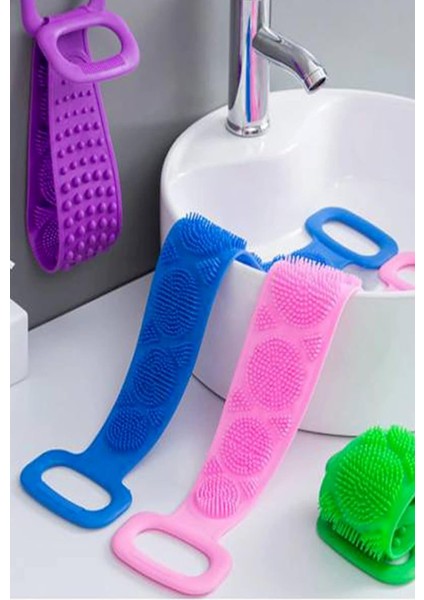 Mobee Banyo Duş Sırt Kesesi Çift Taraflı Silikon Lifi Fırçası 70 cm fiyatları