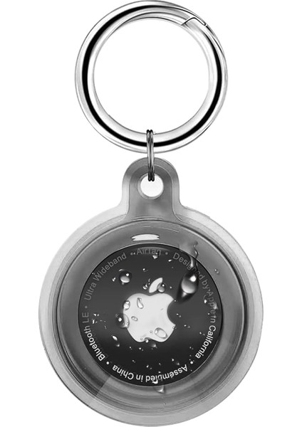 Için Su Geçirmez Ultra Şeffaf Görünümlü Kılıf ve Anahtarlık, Sert Silikon Şeffaf Renkli Kılıf (Siyah)