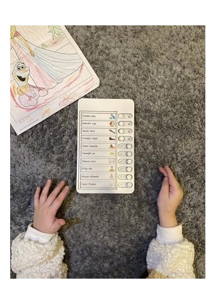 Ahşap Günlük Rutin ve Sorumluluk Panosu Çocuklar Için Eğitici Görev Takip Tablosu fiyatları