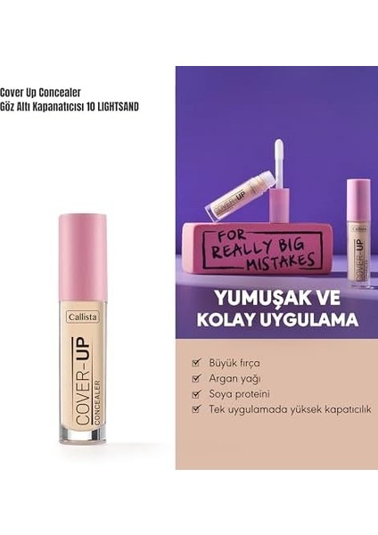 Callista Cover Up Concealer 10 Light Sand Göz Altı Kapatıcısı
