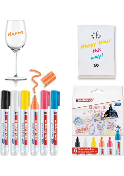 95 Cam - Yuvarlak Uç - 1,5-3mm - 6'lı Set Karışık Renkler