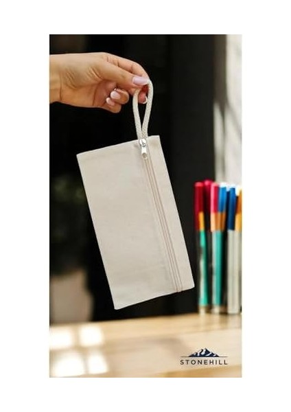 Kanvas Çantası, 23X12 Cm, Bej, Fermuarlı fiyatları