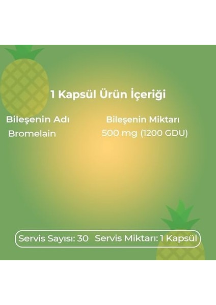 Voop Bromelain - 500 Mg | 30 Bitkisel - Vegan Kapsül modelleri