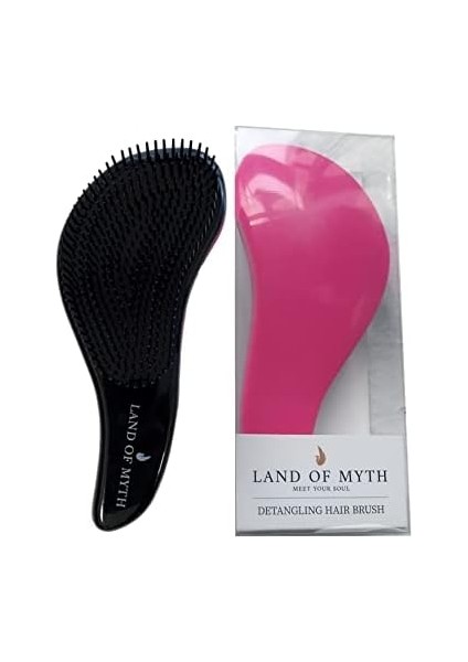 Land Of Myth - LOM1012 Curved Detangler, Yetişkin & Çocuklar Için Kavisli Dolaşık Saç Açma ve Düğüm Çözücü Tarak & Fırça, Islak, Kuru, Düz, Kıvırcık Saçlar Için (Pembe) modelleri