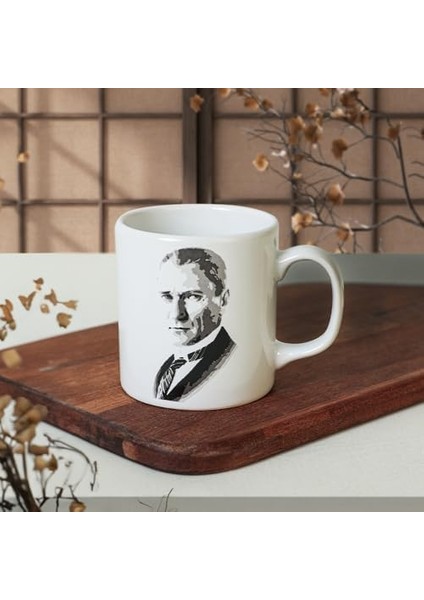 Atatürk Portre Beyaz Silindir Kupa 1 Adet fiyatları