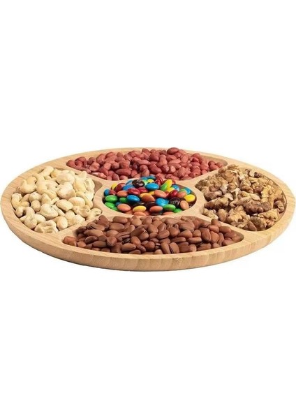 360° Dönebilen 34 cm Bambu Ahşap Pizza, Peynirebilen ve Sunum Tepsisi – Çok Amaçlı Döner Servis Tahtası, Çerezlik & Sunumluk, Şık ve Dayanıklı Ahşap Sunum Ürünü (Bölmeli) fiyatları