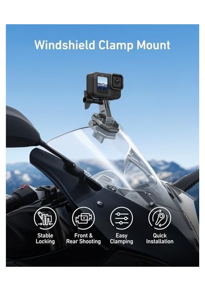 Motosiklet Cam Klipsi Kamera Montajı, Hızlı Bırakma Motosiklet Cam Kelepçesi Go Pro 13 12 11 10 9 8 Djı Osmo 360 Action 5 Pro 4 3, 360 X5 X4 ile Uyumlu Spor Eylem Kam fiyatları