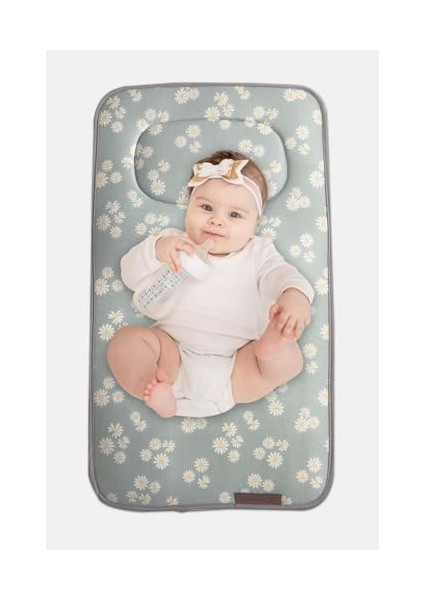 Rivaistanbul Papatya Desenli Yenidoğan Alt Açma Değiştirme Pedi Minderi Örtüsü modelleri