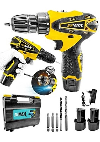 24 W 4 Ah Çift Akülü Şarjlı Vidalama Matkap Multi Function indirimleri