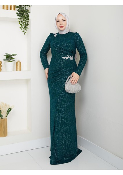 Puantiyeli Masal Abiye Zümrüt ESM14