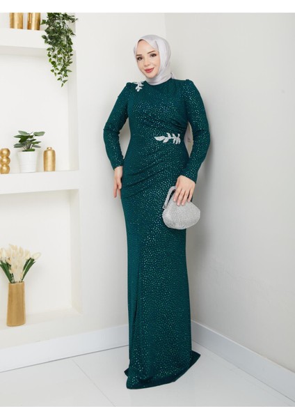 Puantiyeli Masal Abiye Zümrüt ESM14