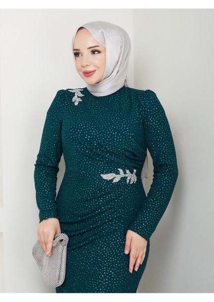 Puantiyeli Masal Abiye Zümrüt ESM14